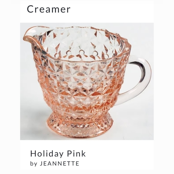 1940s "Holiday Pink" Pitcher / Creamer / Sauces & Dressings by Jeannette - Picture 2 of 5